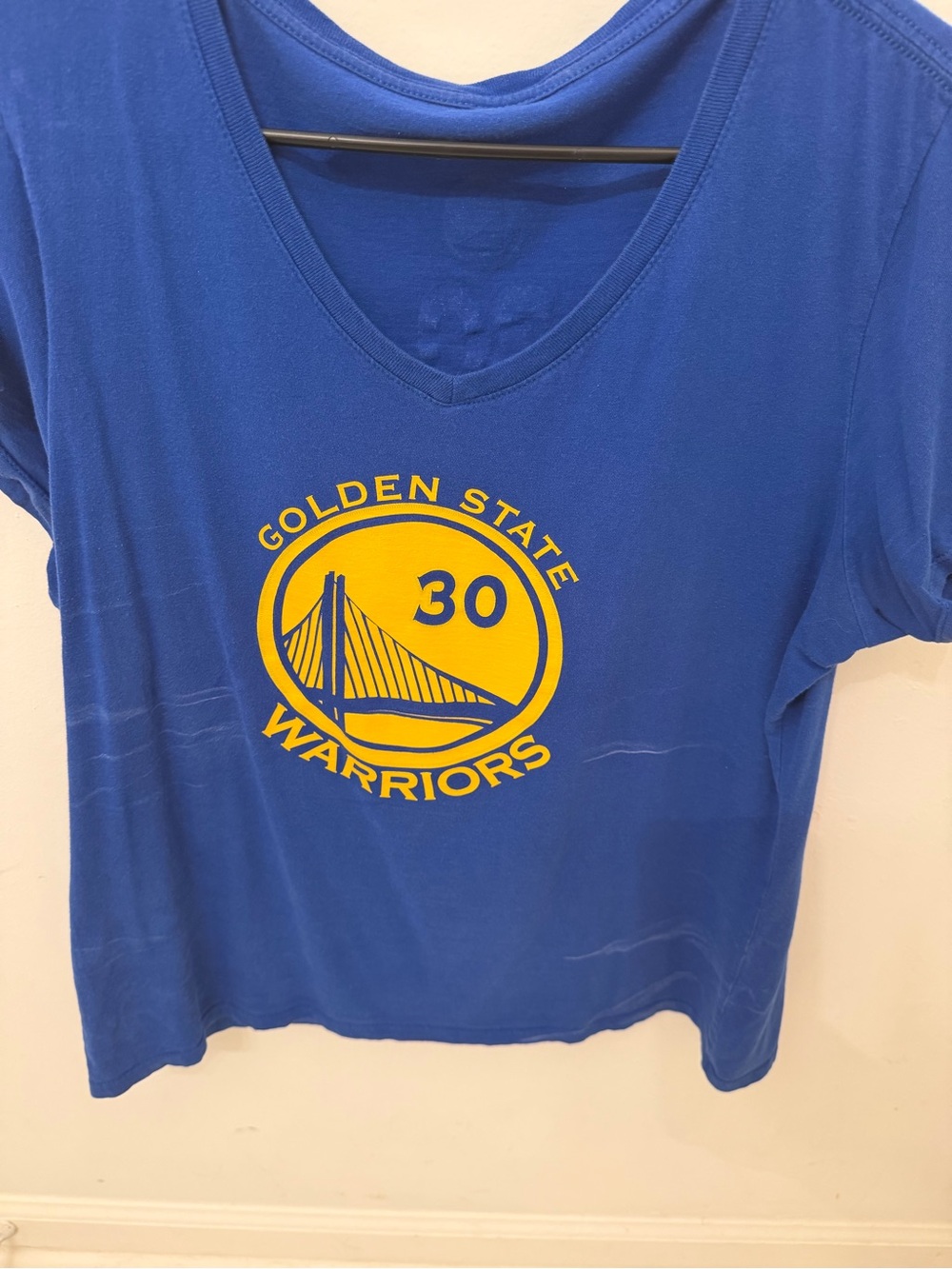 Blue V-Neck Graphic Tee